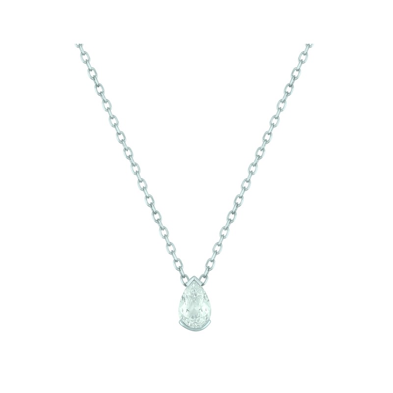 Collier Carador en or blanc 375/000 et oxydes de zirconium