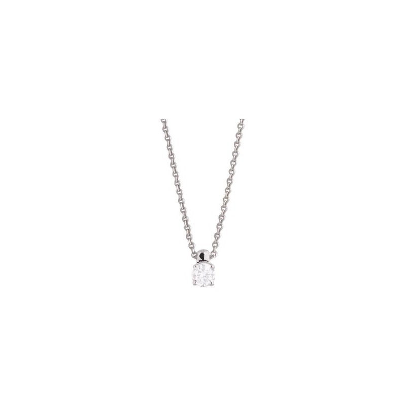 Collier Pendentif 4mm Carador en or blanc 375/000 et oxydes de zirconium