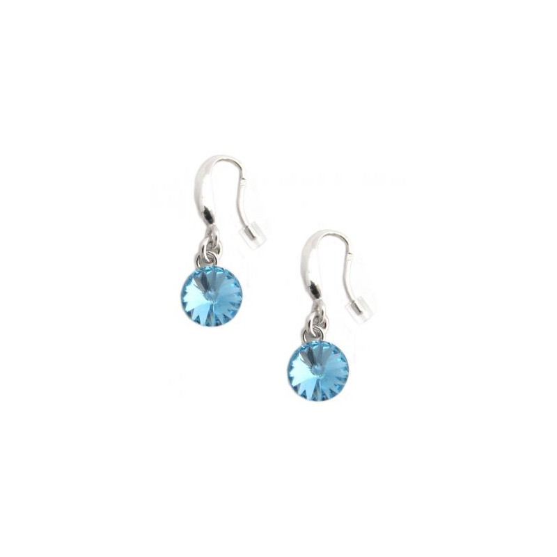 Boucles d'oreilles Femme Indicolite Argent 925/000 avec Cristal rond bleu