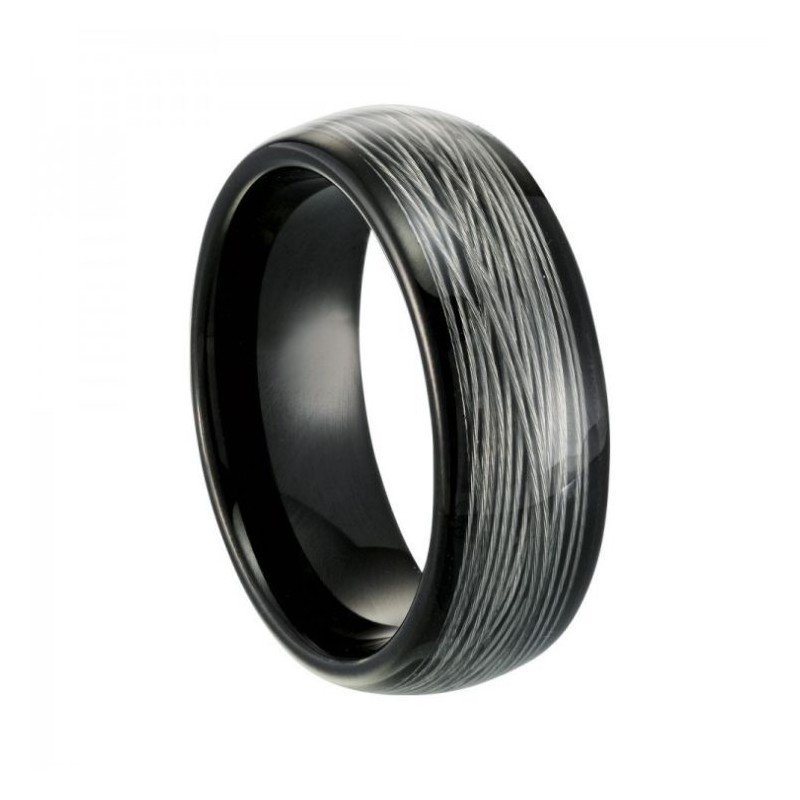 Bague Homme LIORIN Jourdan - En Acier- Avec filaments en argent