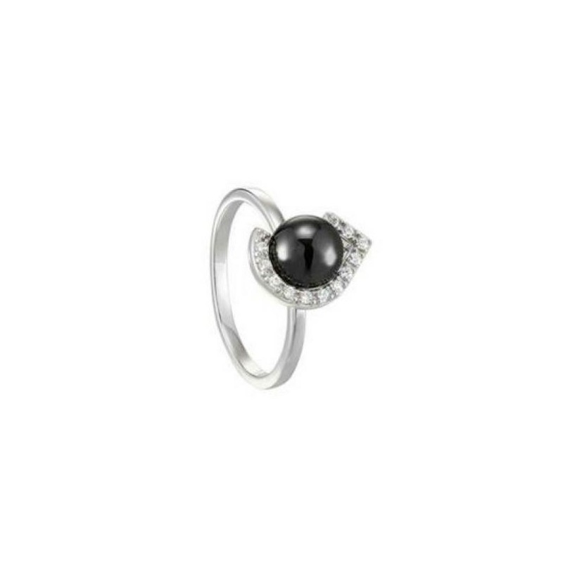 Bague Femme Jourdan en Argent 925/000 avec Hematite noire et Oxydes de zirconium