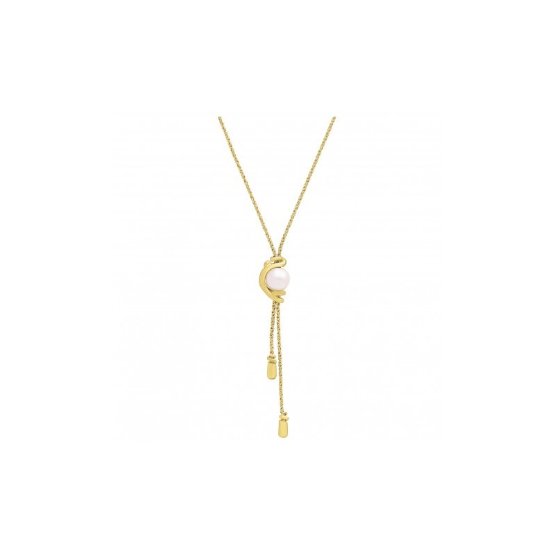 Collier Femme Jourdan Argent 925/000 doré avec Perle blanche Maille américaine