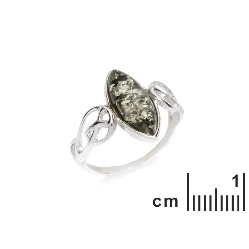 Bague en ambre verte Carador en argent 925/000