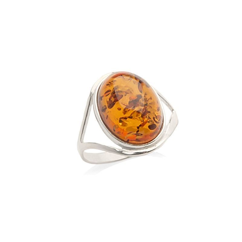 Bague cabochon d'ambre Carador en argent 925/000
