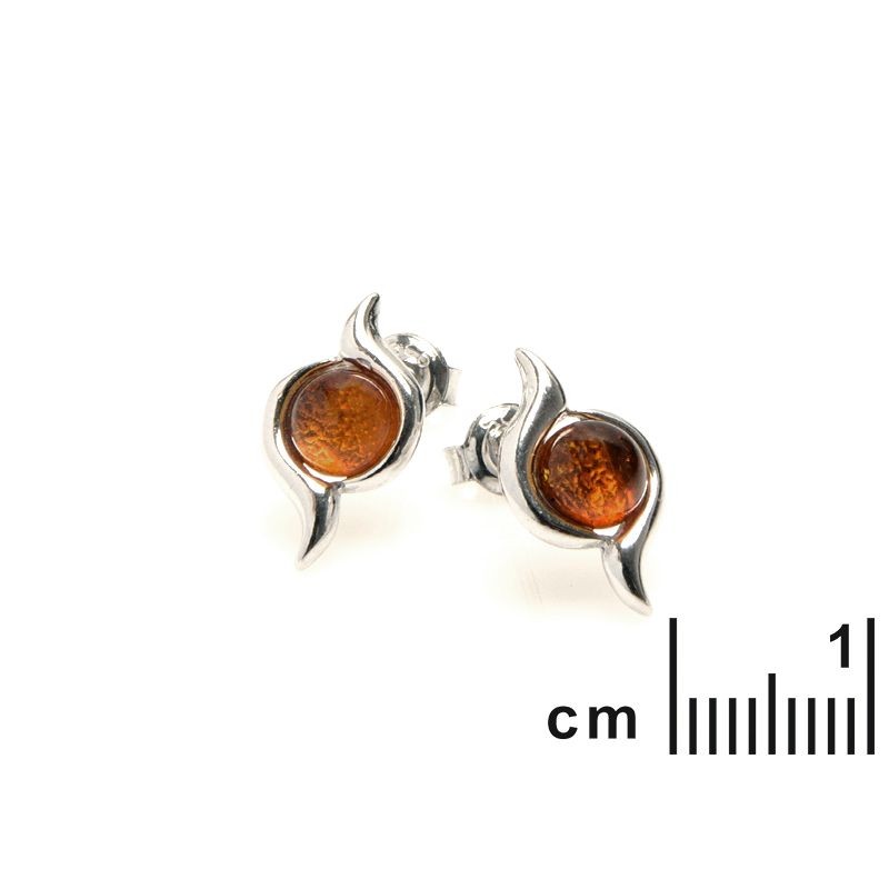 Boucles d'oreilles Clous Carador argent 925/000 et ambre