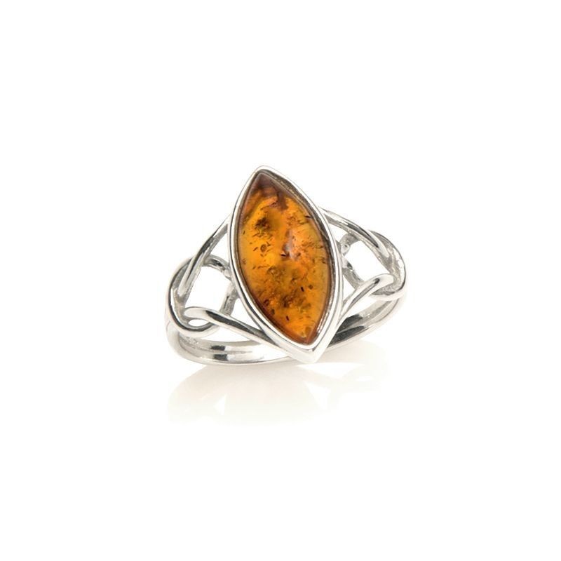 Bague en Argent 925/000 avec Ambre marron
