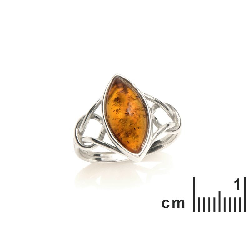 Bague en Argent 925/000 avec Ambre marron