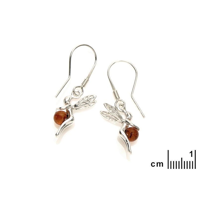 Boucles d'oreilles Carador argent 925/000ème fée ambre