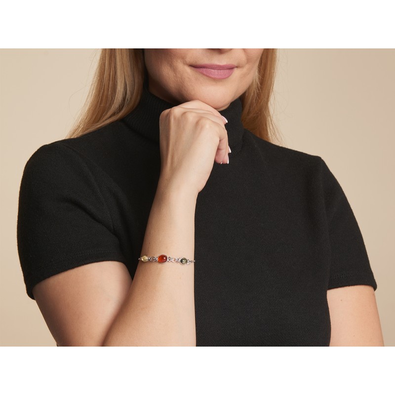Bracelet Carador argent 925/000ème ambre trois couleurs