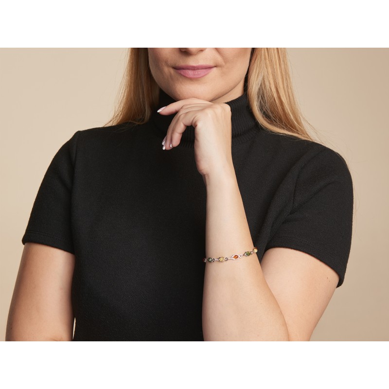 Bracelet Carador argent 925/000ème multiples couleurs ambre