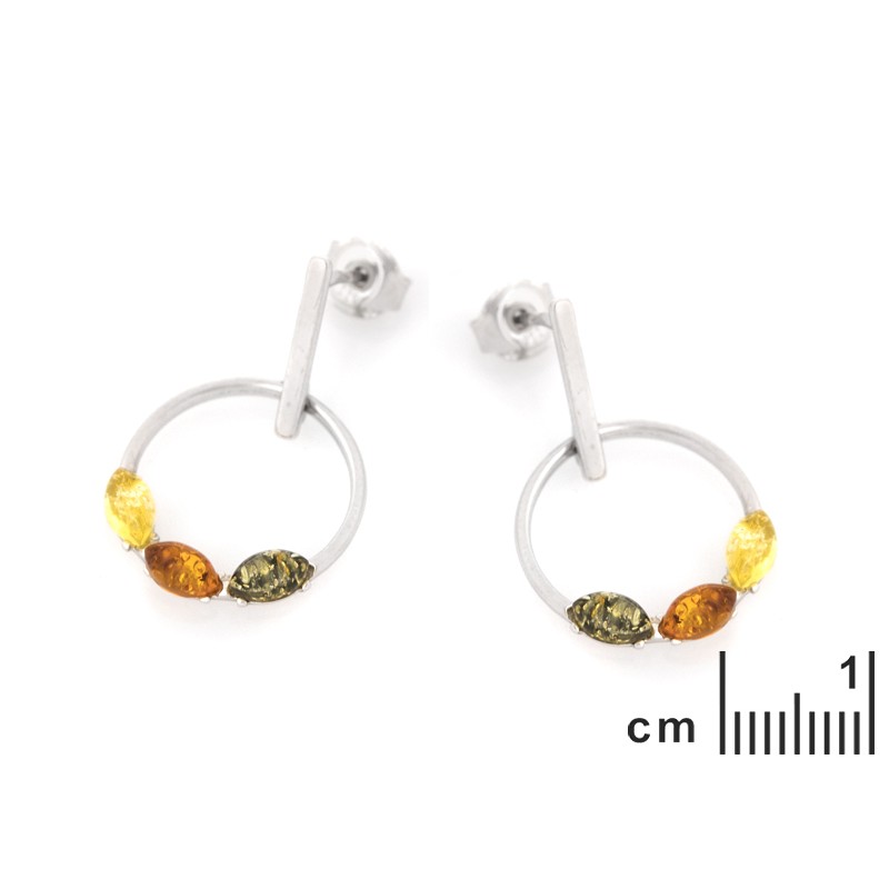 Boucles d'oreilles Femme en Argent 925/000 avec Ambres