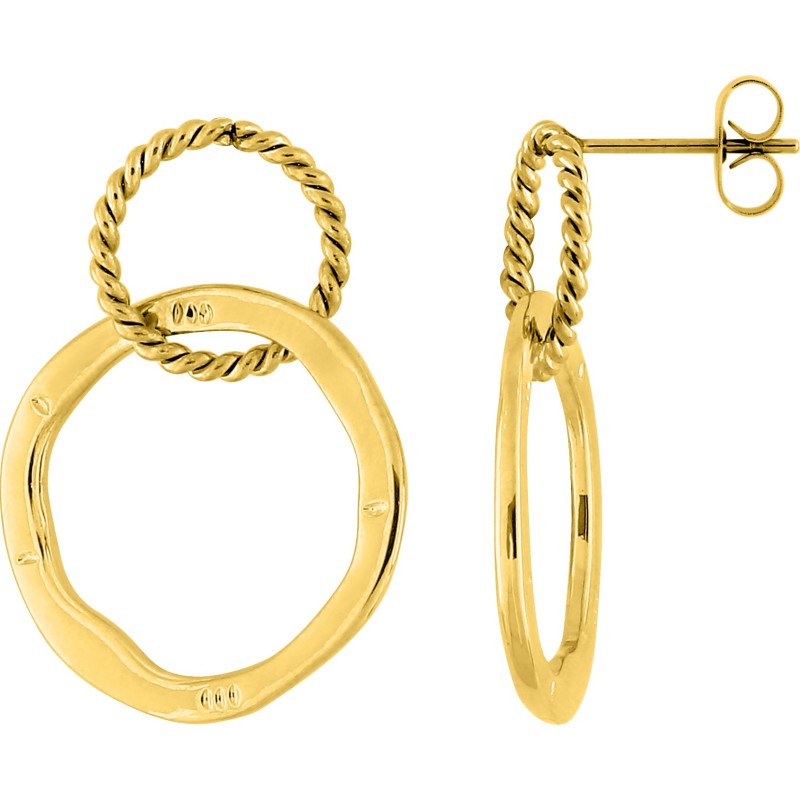 Boucles d'oreilles Amporelle Pendantes en acier doré