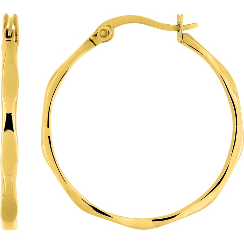 Boucles d'oreilles Amporelle Créoles 30mm en acier doré