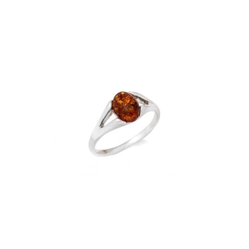 Bague Femme en Argent 925/000 avec Ambre marron