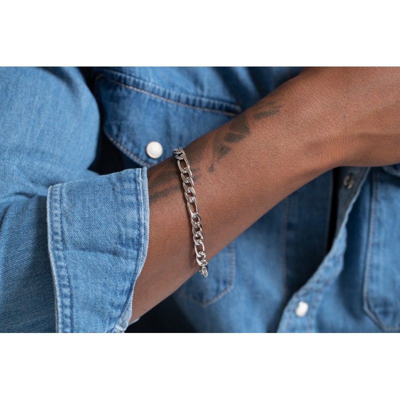 Bracelet Homme Phebus en Acier argenté Maille cheval