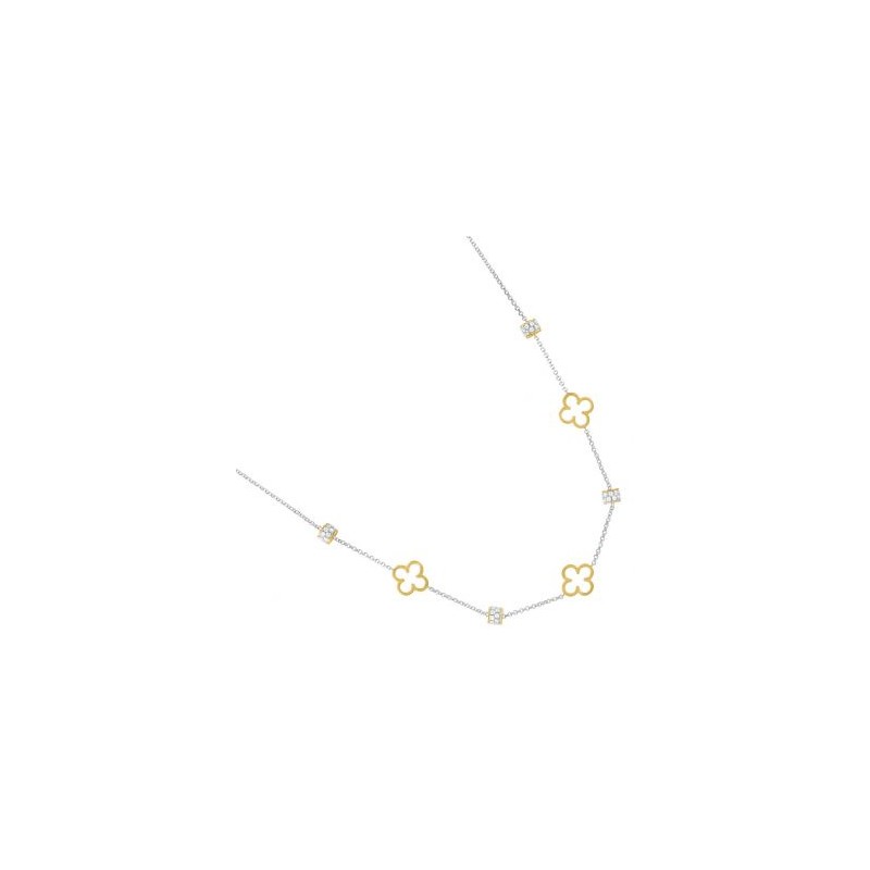 Collier Femme Charles Garnier Argent 925/000 doré et Oxydes Maille Jaseron