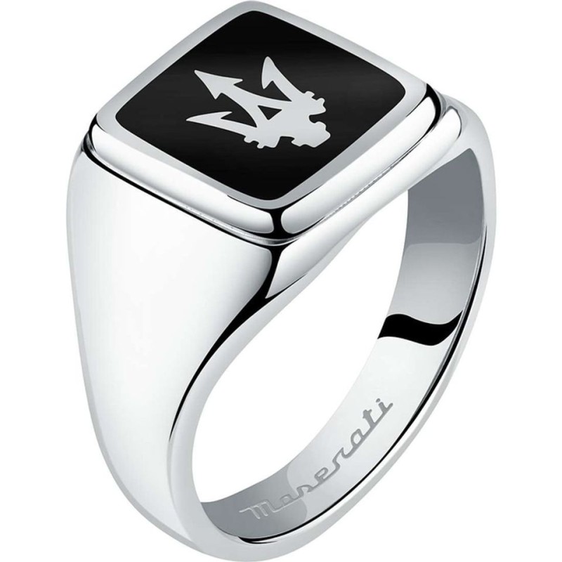 Bague Homme Maserati type Chevalière en Acier argenté