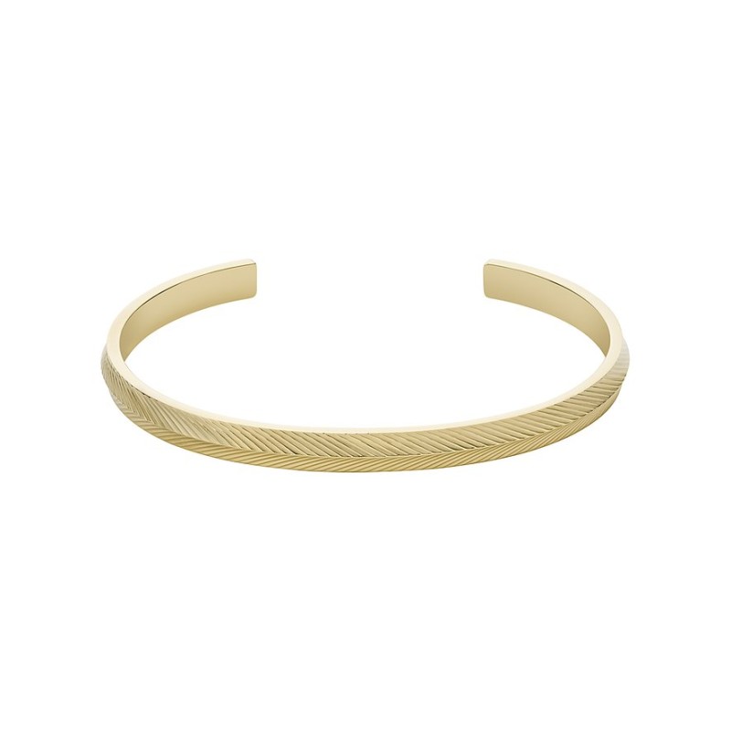 Bracelet Jonc Femme Fossil en Acier doré