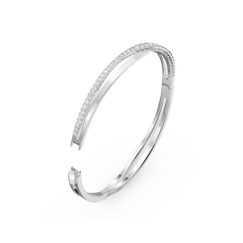 Bracelet Jonc Swarovski Métal argenté et Cristaux blancs