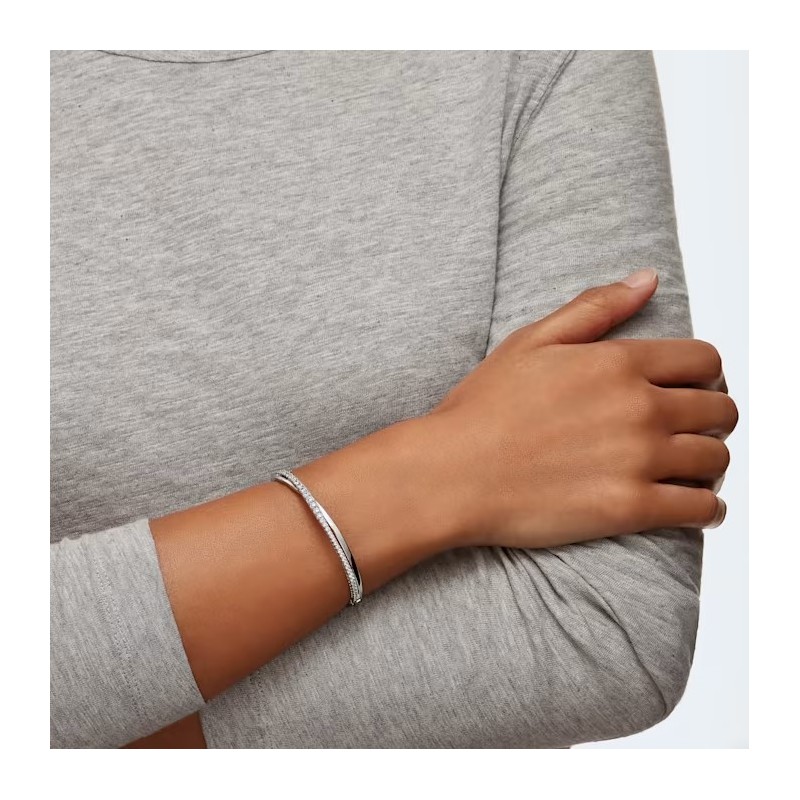 Bracelet Jonc Swarovski Métal argenté et Cristaux blancs