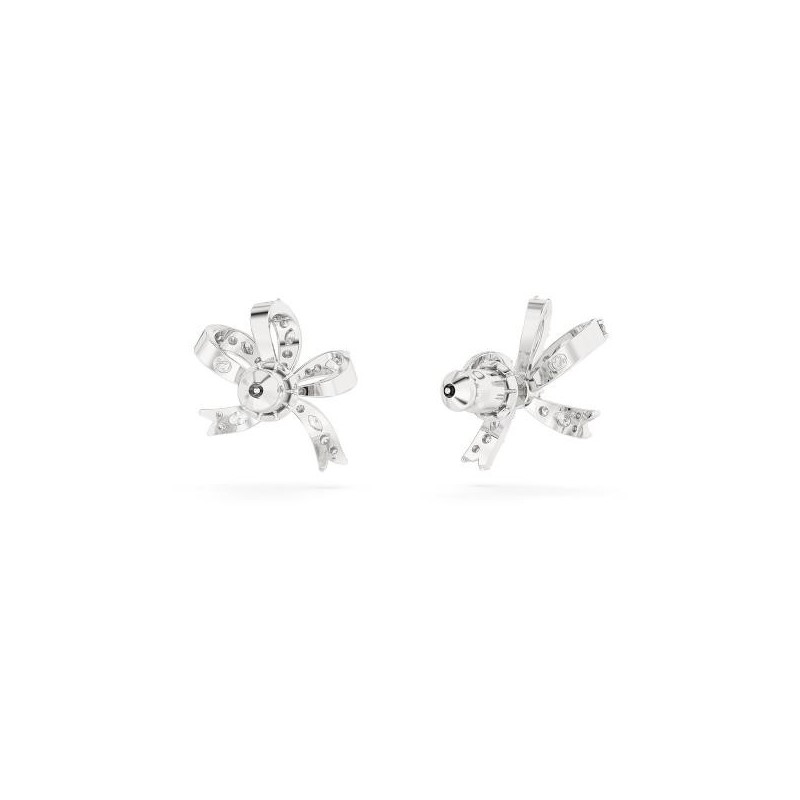 Boucles d'oreilles Clous Swarovski acier argenté et Cristaux Motif noeud