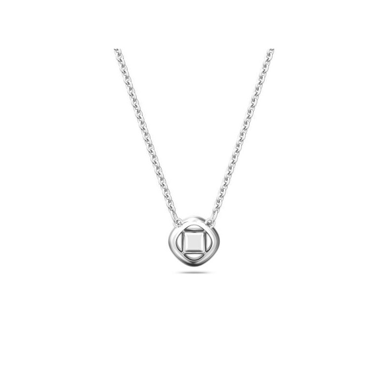 Collier Femme Swarovski acier argenté avec Cristal bleu Maille forçat