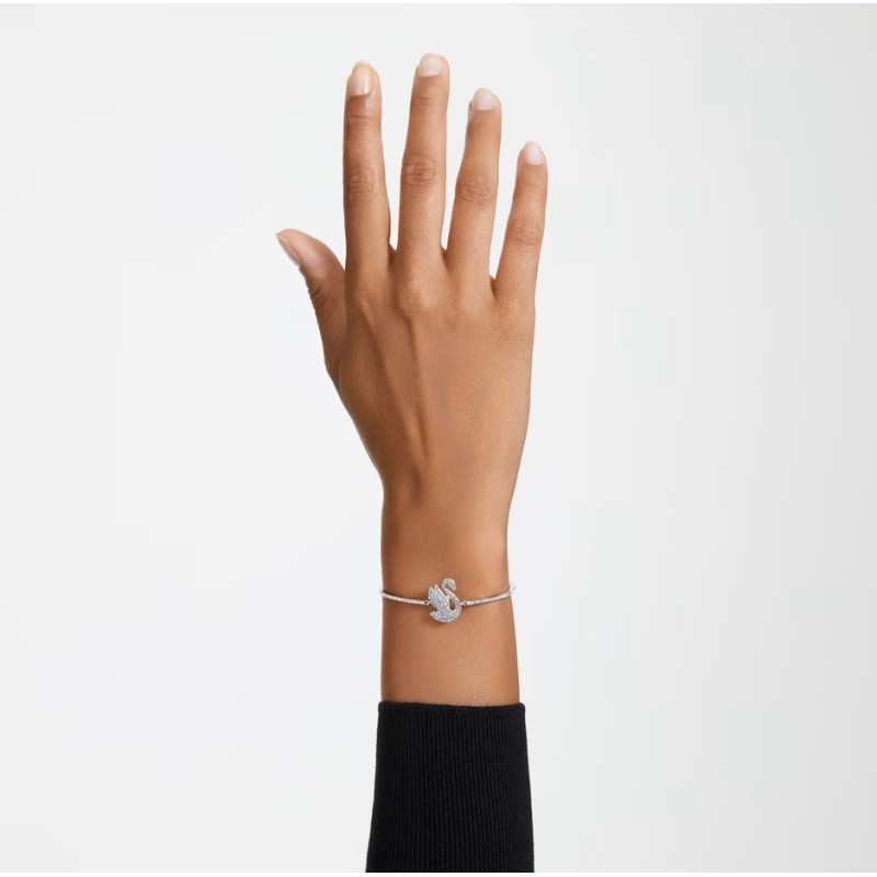 Bracelet Femme Swarovski Métal argenté et Cristaux Motif Cygne