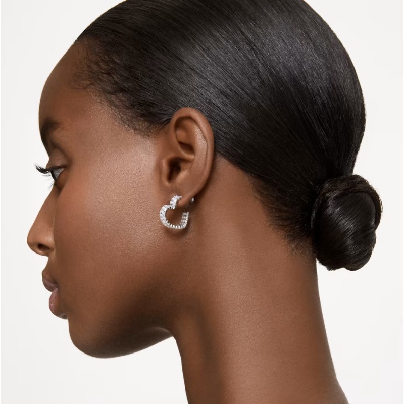 Boucles d'oreilles Pendantes Swarovski Femme Acier argenté et Cristaux