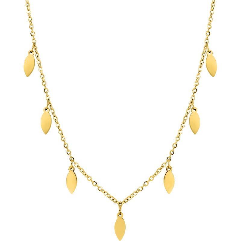 Collier  Carador en acier doré pampilles forme de gouttes