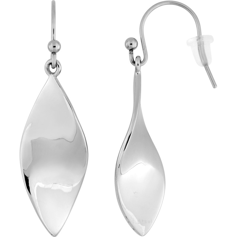 Boucles d'oreilles Crochets Amporelle en acier argenté