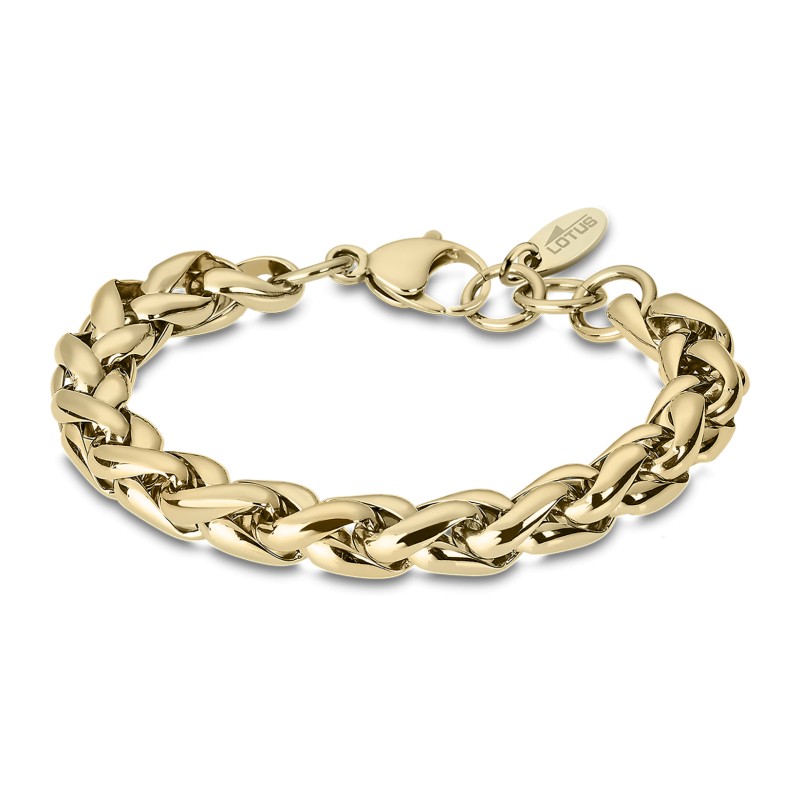 Bracelet Lotus Femme en Acier doré Maille Palmier