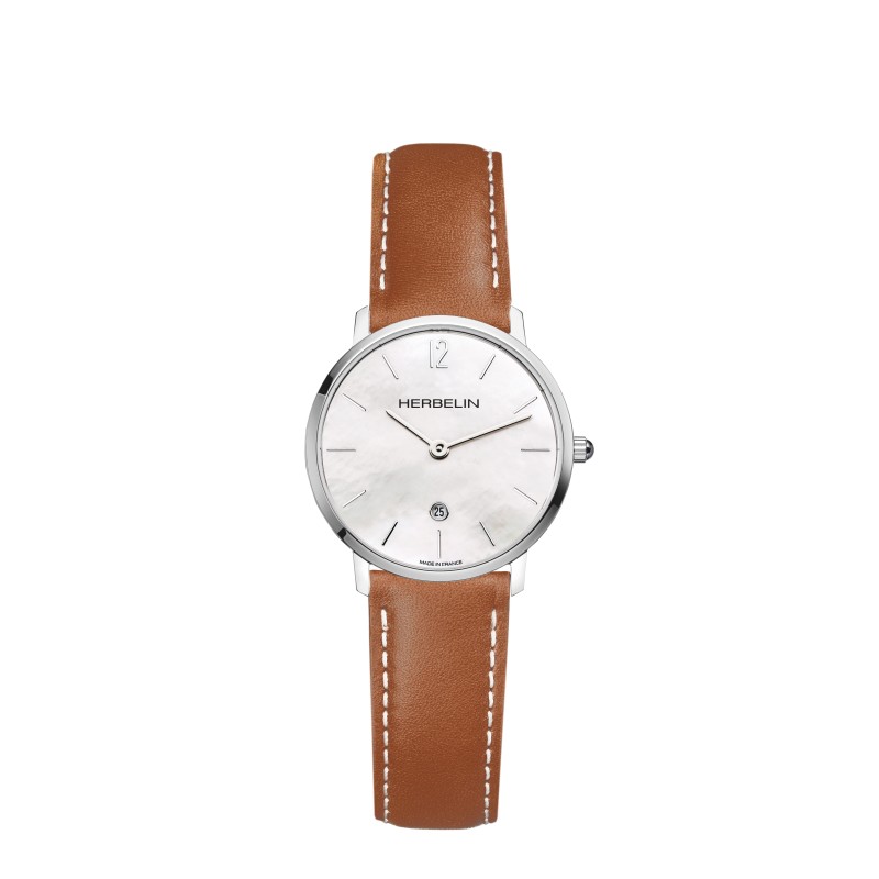 Montre Femme Michel Herbelin Collection CITY Bracelet cuir marron