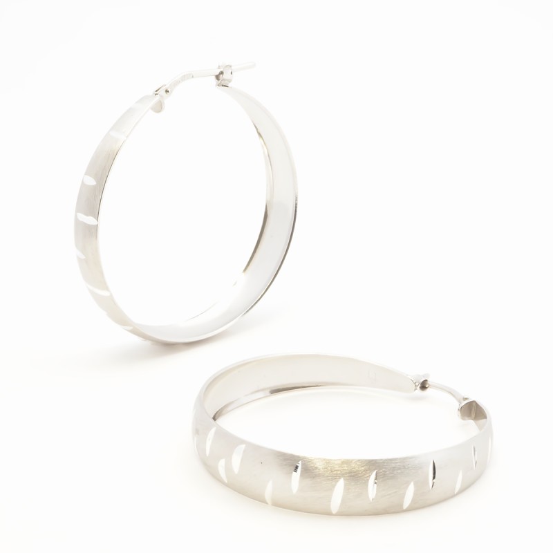 Boucles d'oreilles Créoles Femme Silver Pop en Argent 925/000