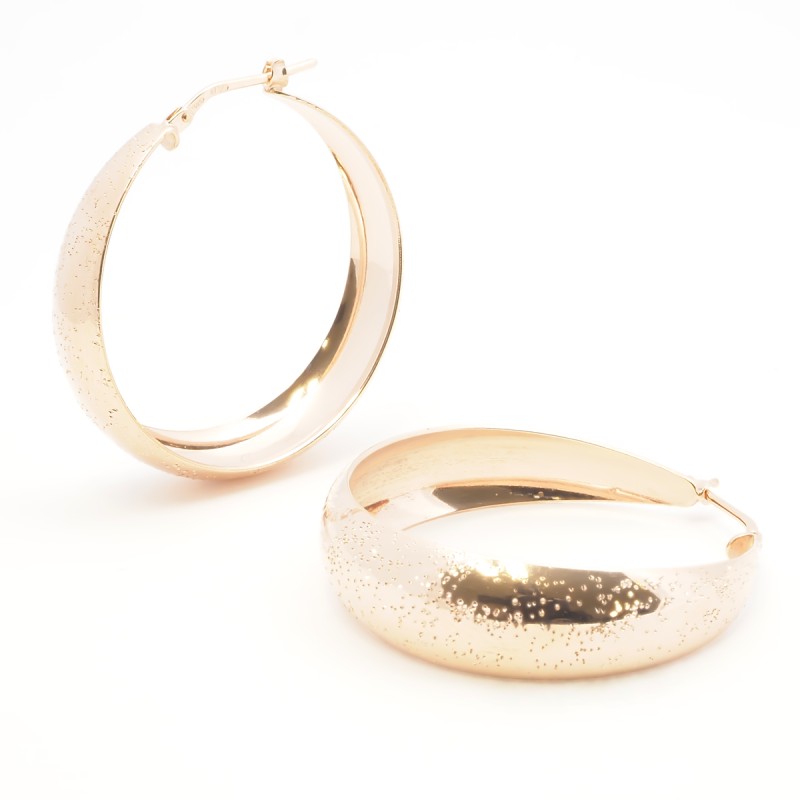 Boucles d'oreilles Créoles Femme Silver Pop en Argent 925/000 doré rose Effet brillant