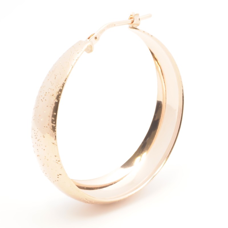 Boucles d'oreilles Créoles Femme Silver Pop en Argent 925/000 doré rose Effet brillant