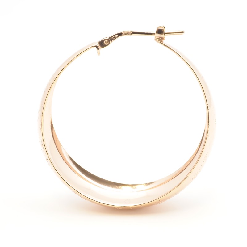 Boucles d'oreilles Créoles Femme Silver Pop en Argent 925/000 doré rose Effet brillant