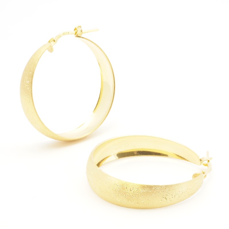 Boucles d'oreilles Créoles Femme Silver Pop en Argent 925/000 doré Effet brillant