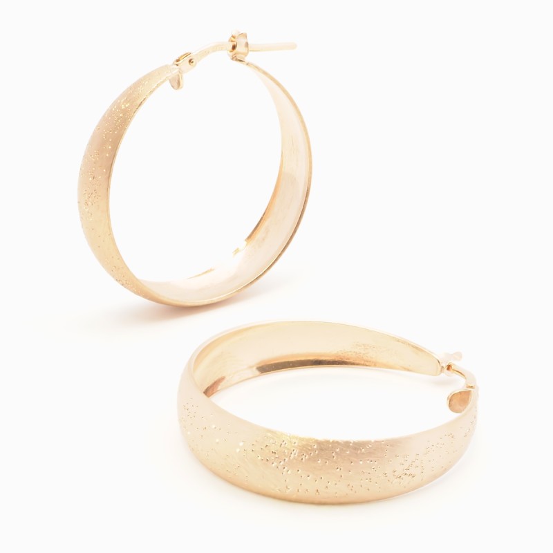 Boucles d'oreilles Créoles Femme Silver Pop en Argent 925/000 doré rose Effet brillant