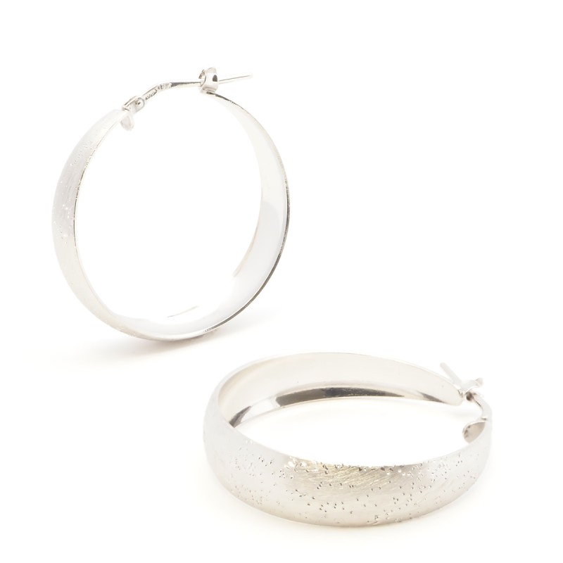 Boucles d'oreilles Créoles Femme Silver Pop en Argent 925/000 Effet brillant