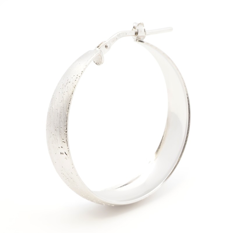 Boucles d'oreilles Créoles Femme Silver Pop en Argent 925/000 Effet brillant