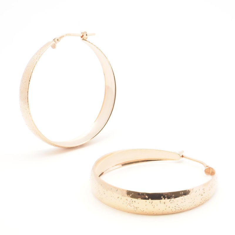 Boucles d'oreilles Créoles Femme Silver Pop en Argent 925/000 doré rose Effet brillant