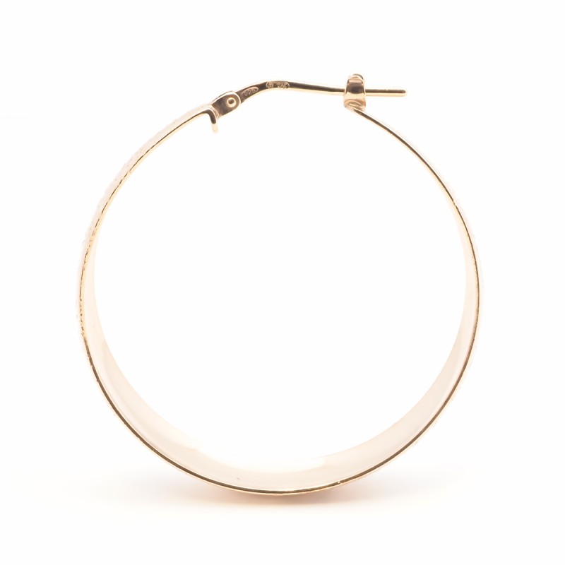 Boucles d'oreilles Créoles Femme Silver Pop en Argent 925/000 doré rose Effet brillant