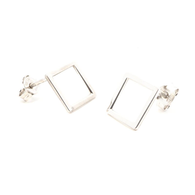 Boucles d'oreilles Clous Femme Silver Pop en Argent 925/000 Motif carré