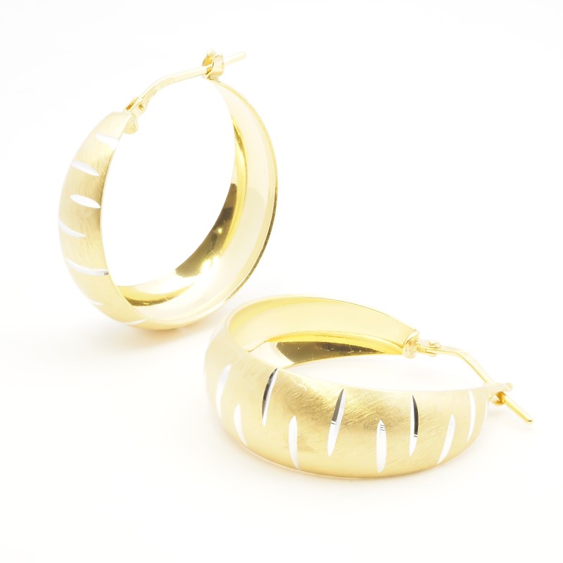 Boucles d'oreilles Créoles Femme Silver pop en Argent 925/000 doré