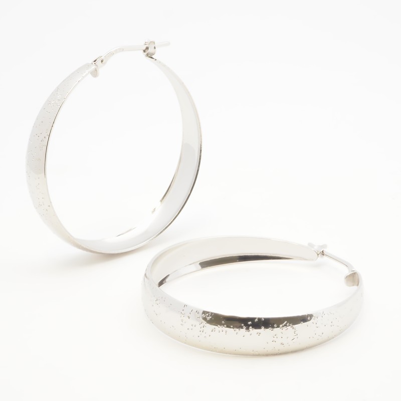 Boucles d'oreilles Créoles Femme Silver Pop en Argent 925/000 Effet brillant