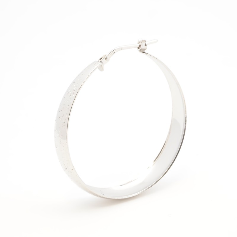 Boucles d'oreilles Créoles Femme Silver Pop en Argent 925/000 Effet brillant