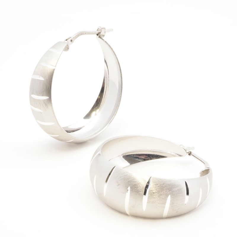 Boucles d'oreilles Créoles Femme Silver Pop en Argent 925/000