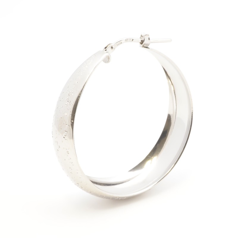 Boucles d'oreilles Créoles Femme Silver Pop en Argent 925/000 Effet brillant