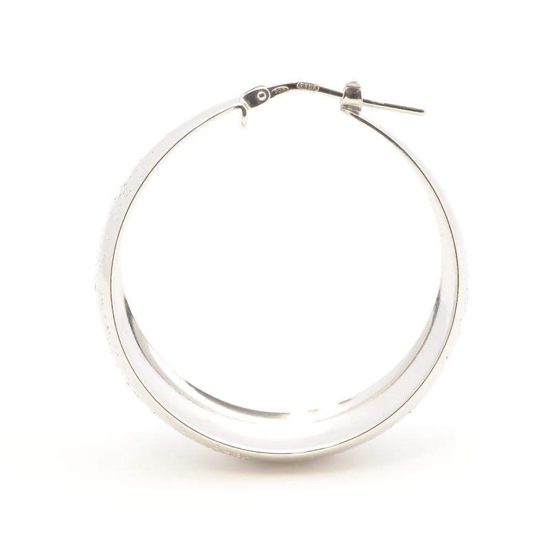 Boucles d'oreilles Créoles Femme Silver Pop en Argent 925/000 Effet brillant