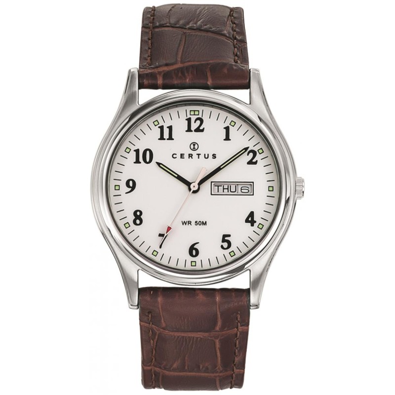MONTRE CERTUS MIXTE  BRACELET CUIR MARRON